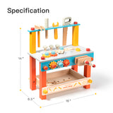 ROBUD Wooden Workbench Set for Kids Toddlers, Pretend Play Construction