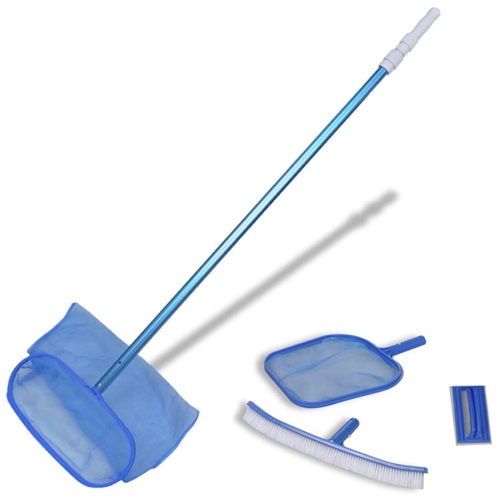 Pool Cleaning Set Brush 2 Leaf Skimmers 1 Telescopic Pole