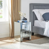 Mirrored Nightstand End Tables with 2/3/4-Drawer, Silver, Mirror Accent Side Table for Bedroom, Living Room