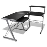 Computer Desk Workstation With Pull Out Keyboard Tray Black