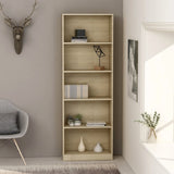 5-Tier Book Cabinet Sonoma Oak 23.6"x9.4"x68.9" Chipboard