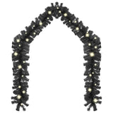 Christmas Garland with LED Lights 393.7" Black