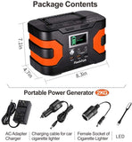 200W Peak 166Wh 45000mAh Flashfish Backup Power Pack 110V 150W Lithium Battery Solar Generator, CPAP, Camping and Home Emergency Power