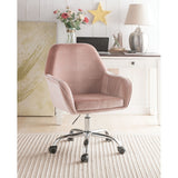 Eimer Office Chair in Peach Velvet & Chrome  YJ