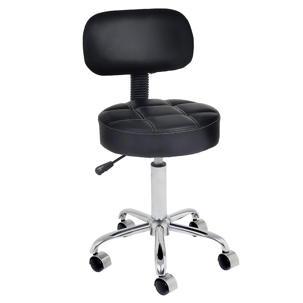 CoVibrant Well Cushioned Adjustable Rolling Stool with Back for Office Desk Home Kitchen Massage Medical Salon Artist