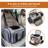 Cat Carrier TSA Airline Approved with Ventilation for Small Medium Cats Dogs Puppies with Big Space 5 Mesh Windows 4 Open Doors