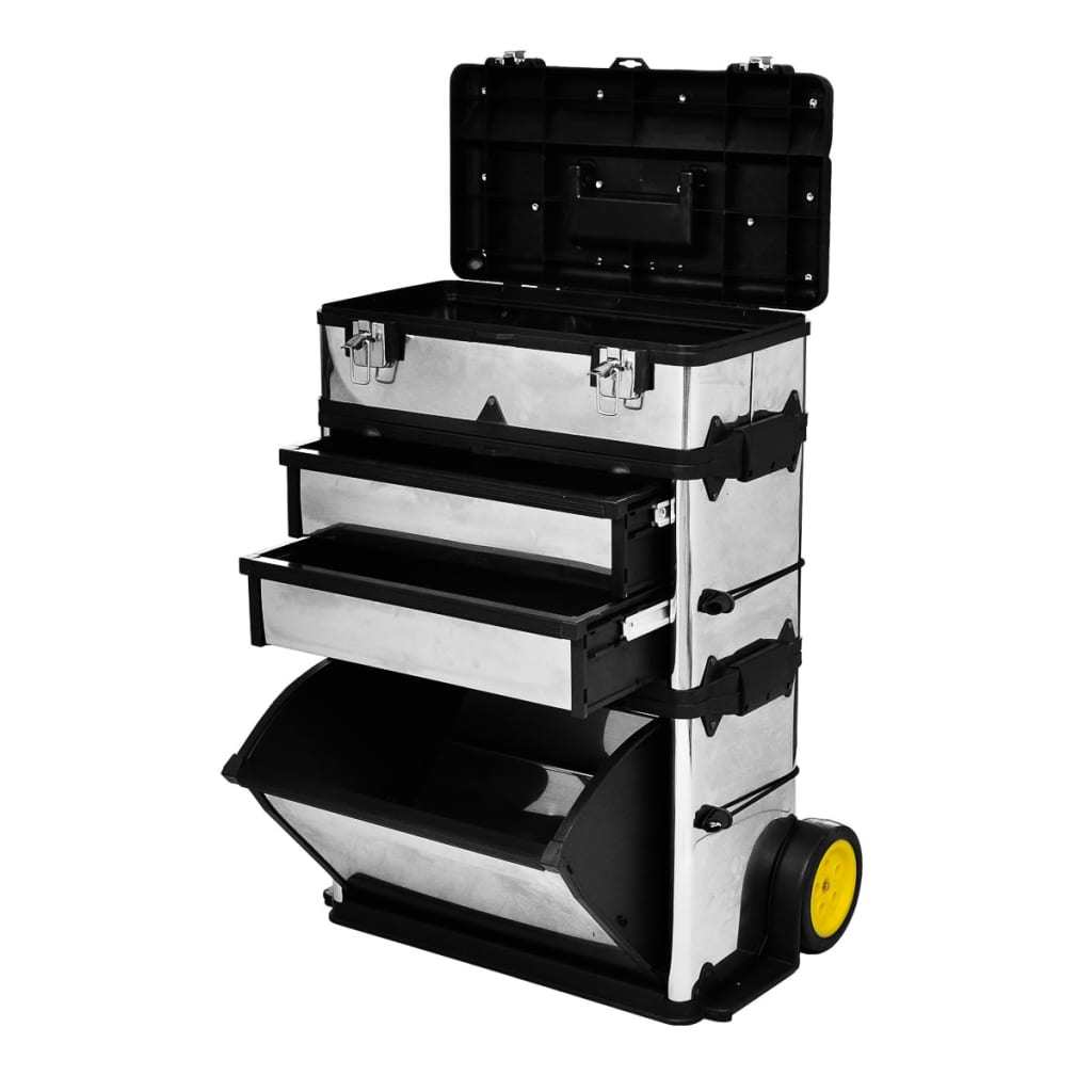 3-Part Rolling Tool Box with 2 Wheels