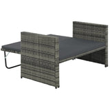 2 Piece Garden Lounge Set with Cushions Poly Rattan Gray