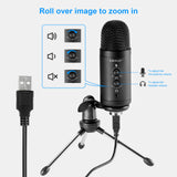 USB Recording Microphone for Computer Podcast: PC Mic Studio Cardioid Kit with Tripod Stand, Great for Gaming, Podcasting, Streaming, YouTube, Voice Over, Skype