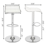 Set of 2 Adjustable Swivel Barstools, PU Leather with Chrome Base, Gaslift Pub Counter Chairs  YJ