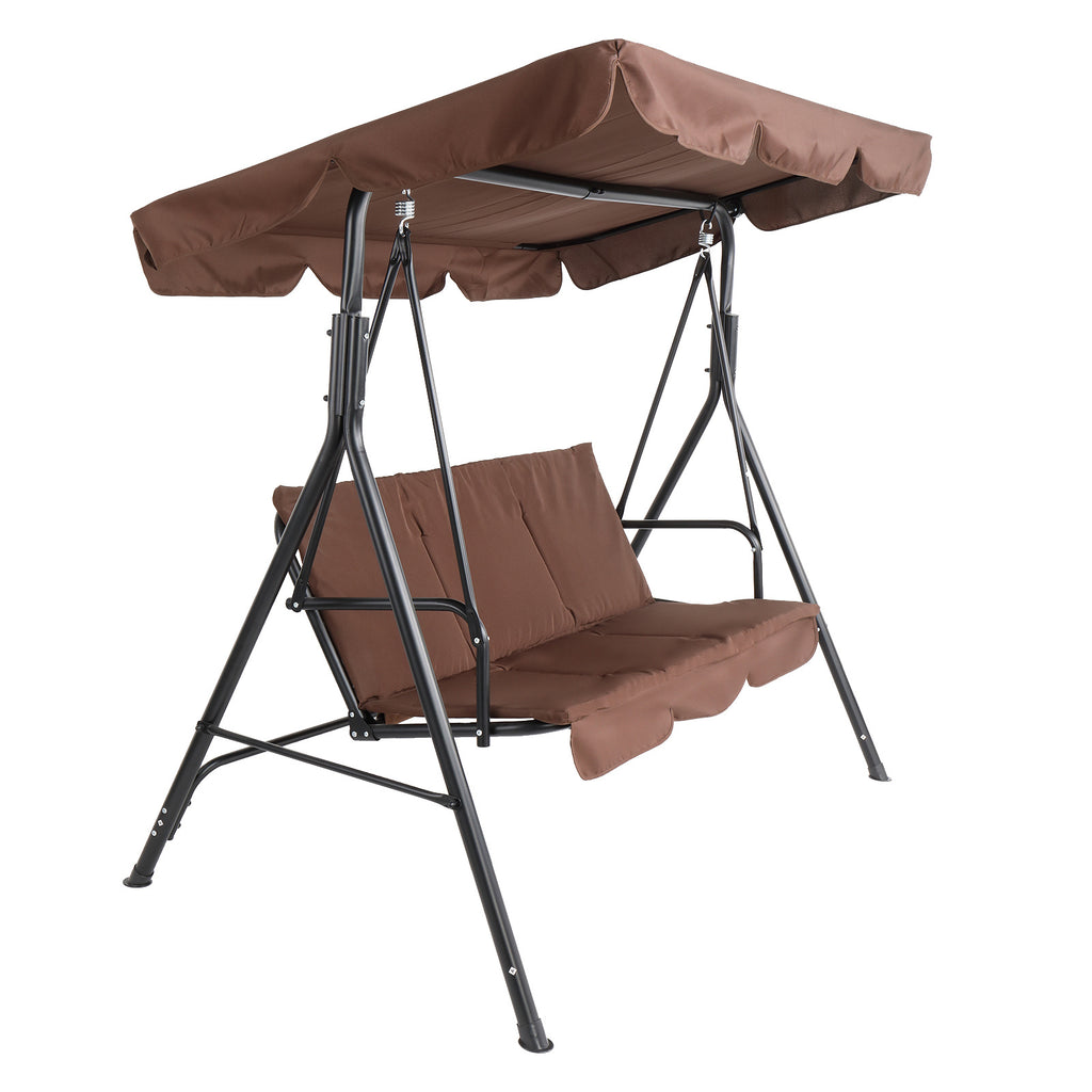 Canopy and Cushion 250kg Load-Bearing Iron Swing Brown  YJ