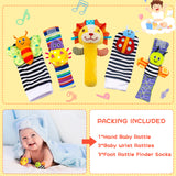 Baby (boys and girls) plush toys for toddlers, wrist rattles, rattles