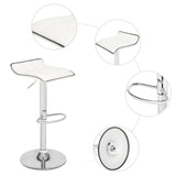 Set of 2 Adjustable Swivel Barstools, PU Leather with Chrome Base, Gaslift Pub Counter Chairs  YJ