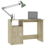 Desk with Drawers Sonoma Oak 43.3"x19.6"x29.9" Chipboard