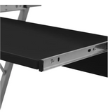 Computer Desk Pull Out Tray Black Furniture Office Student Table