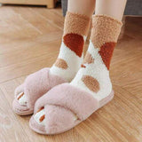 Free shipping Women Girls Winter Cat Claws Cute Thick Warm Sleep Floor Socks