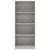 4-Tier Book Cabinet Concrete Gray 23.6"x9.4"x55.9" Chipboard