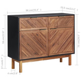 Sideboard 35.4"x13.2"x22.8" Solid Acacia Wood and MDF