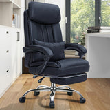 High quality black Faux leather office chair With Footrest Receliner Swivel