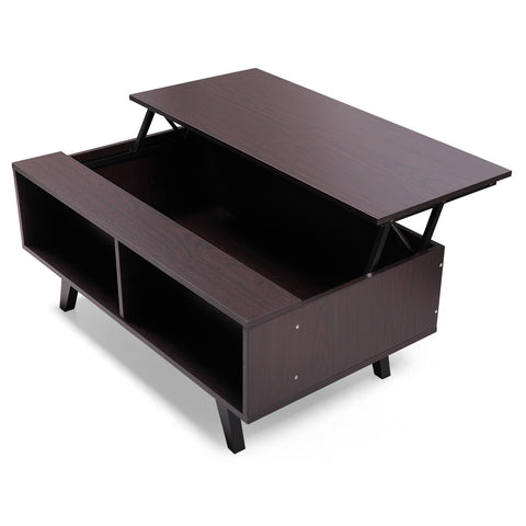 Lift Top Coffee Table with Hidden Compartment & Open Storage Shelf, Modern Furniture for Home, Living Room