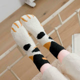 Free shipping Women Girls Winter Cat Claws Cute Thick Warm Sleep Floor Socks