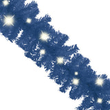 Christmas Garland with LED Lights 787.4" Blue