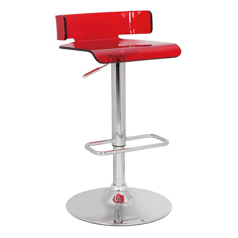 ACME Rania Adjustable Stool (1Pc) in Red & Chrome YF