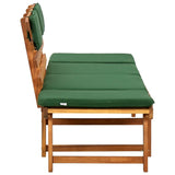 Garden Bench with Cushions 2-in-1 74.8" Solid Acacia Wood