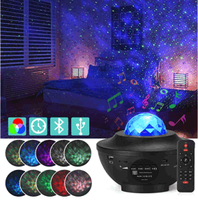 New LED Starry Projector Night Light Music Player with 21 Lighting Modeswith Remote Control USB Party Decor  Star Projector Starry