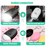 2Pcs USB Rechargeable 130dB Safety Personal Alarms Siren for Women Kids Elder