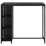 Bar Table with Storage Rack Black 47.2x23.6"x43.3" Poly Rattan"