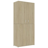 Shoe Cabinet Sonoma Oak 31.5"x15.4"x70.1" Chipboard