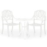 3 Piece Bistro Set Cast Aluminum White