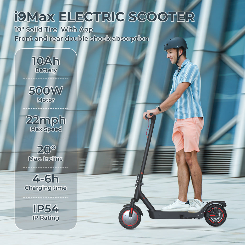 iScooter i9Max  Electric Scooter  high performance battery 10Ah 500W 35km/h fast speed  Foldable Adult