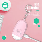 2Pcs USB Rechargeable 130dB Safety Personal Alarms Siren for Women Kids Elder