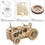 Robotime ROKR DIY 3D Wooden Puzzle Mechanical Gear Drive Tractor