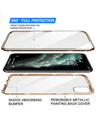 magnetic adsorption protective case front and rear tempered glass full-screen coverage single-piece clamshell protective case  for  iPhone 11 Pro Max  [supports wireless charging]