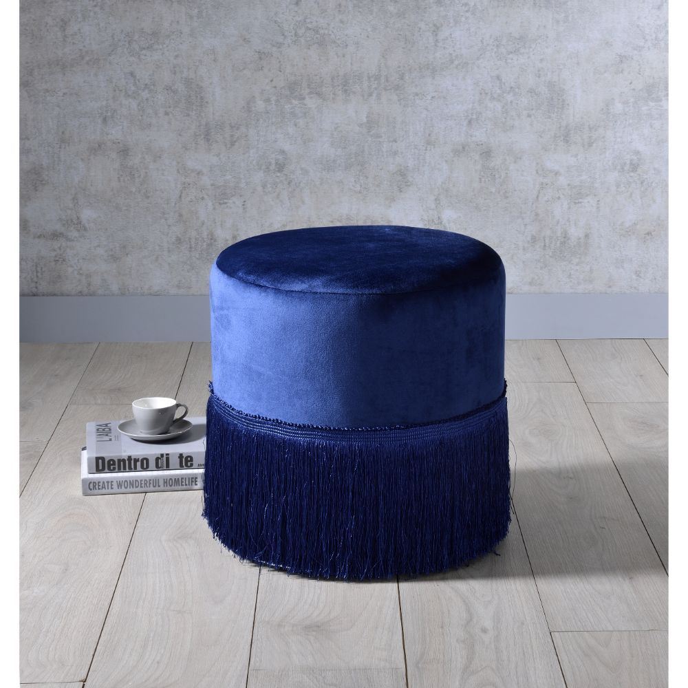 ACME Clivia Ottoman, Midnight Blue Velvet  YF