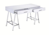 Coleen Desk in White High Gloss & Chrome