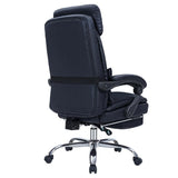 High quality black Faux leather office chair With Footrest Receliner Swivel