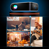 Mini Projector WiFi; Portable Native 1080P Video Projector with 100" Projector Screen