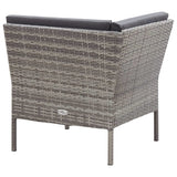 3 Piece Garden Lounge Set with Cushions Poly Rattan Gray