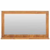 Wall Mirror with Shelf 39.4"x4.7"x23.6" Solid Teak Wood