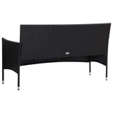 5 Piece Garden Lounge Set With Cushions Poly Rattan Black