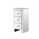 Mirrored Nightstand End Tables with 2/3/4-Drawer, Silver, Mirror Accent Side Table for Bedroom, Living Room