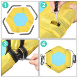 40 Inch Hexagon Swing, Textilene Swing with 2 Carabiners & Adjustable Rope(Yellow & Blue) YF