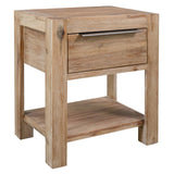 Nightstands with Drawers 2 pcs 15.7"x11.8"x18.9" Solid Acacia Wood