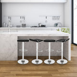 Set of 2 Adjustable Swivel Barstools, PU Leather with Chrome Base, Gaslift Pub Counter Chairs  YJ