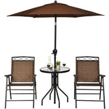 3PCS Bistro Set Conversation Set Pub Patio Outdoor w/ Folding Chairs Table