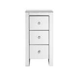 Mirrored Nightstand End Tables with 2/3/4-Drawer, Silver, Mirror Accent Side Table for Bedroom, Living Room